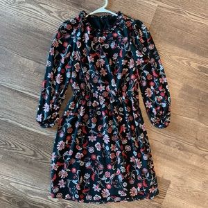 Banana Republic Print Tie-Waist Mini Dress